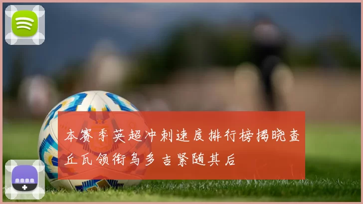 本赛季英超冲刺速度排行榜揭晓查丘瓦领衔乌多吉紧随其后